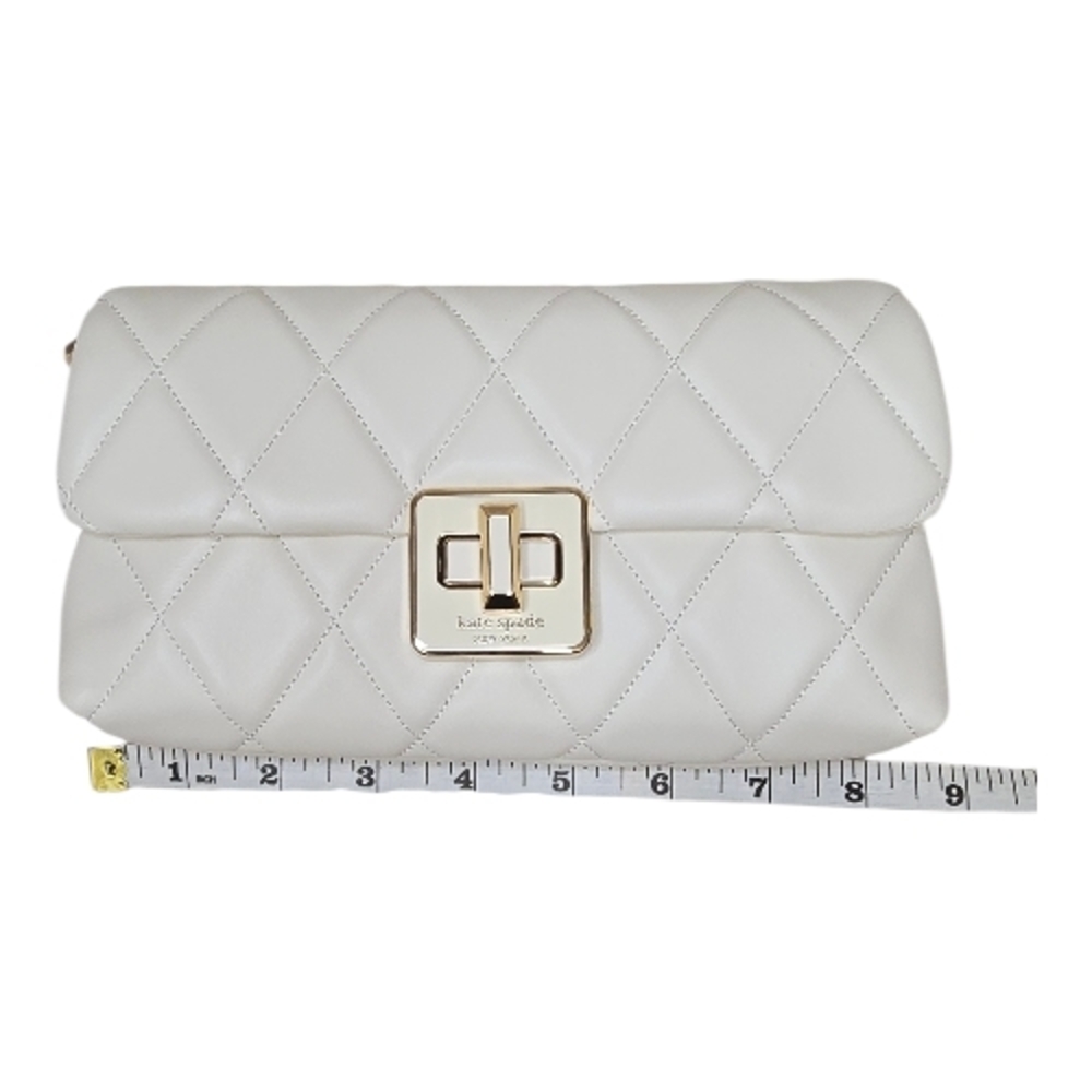 Kate Spade New York Carey Quilted Leather Chain Shoulder Bag Ivory NWT - Picture 9 of 9